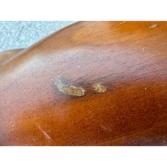 Hand crafted mahogany frog shaped wood box - Picture 3 of 12